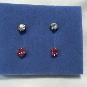 Vintage Avon Goldtone Crystal Stud Earrings